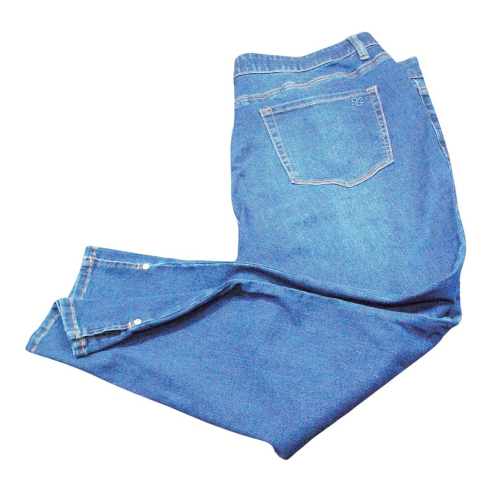 DG2 by Diane Gilman Classic Stretch Split Hem Pull On Capri in Indigo Size 20PW
